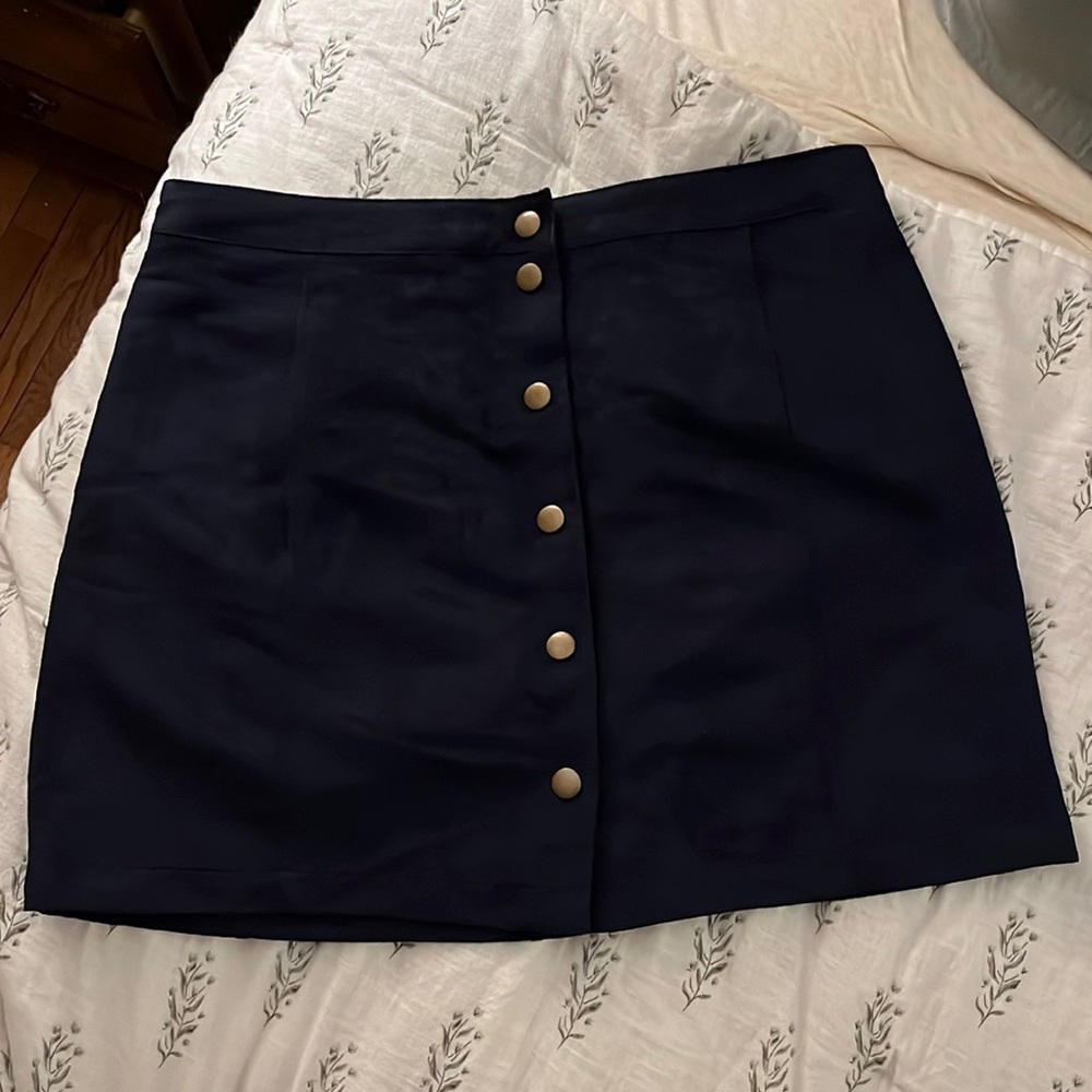 Navy blue velvet skirt with gold buttons size 12 by Old Navy